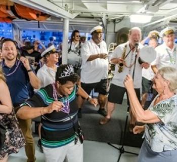 Enjoy a 2-hour cruise with live music by the Naptown Brass Band. Photo