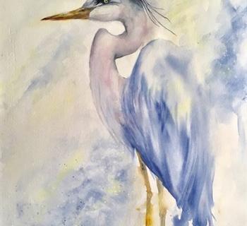 Original Watercolor titled Great Blue Photo