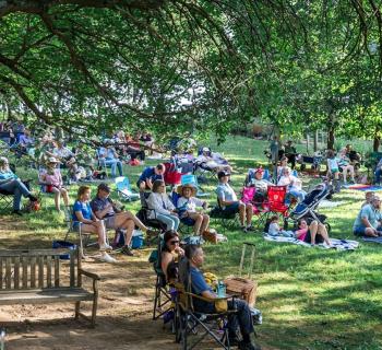 crowds pack a hillside during Fiddlers & Fireflies Photo