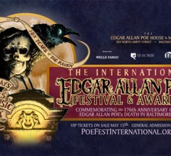 Darken Poe's door! 8th Int'l Edgar Allan Poe Festival & Awards, Oct 3-5, 2025 in Baltimore.  Photo