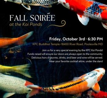 flyer with koi fish and event details Photo
