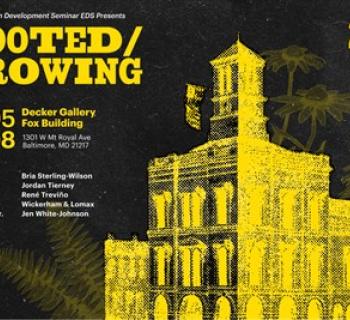 A black and yellow poster advertising the event date, location, info and artists names Photo