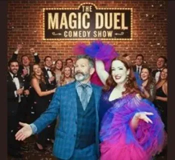 The Award-Winning, 5 Star Comedy Show, The Magic Duel, live on stage at The Writer's Center. Amazing Photo