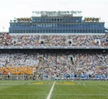 On field view of the Navy stadium stands Photo