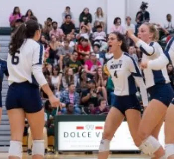 Navy cheering after point Photo