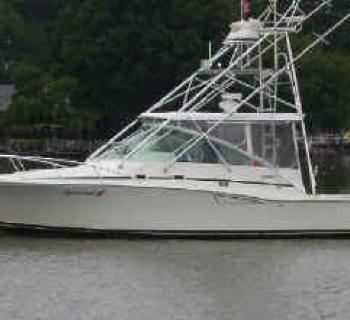 Welcome aboard the Special K, a 35' fiberglass sport fishing vessel. Photo