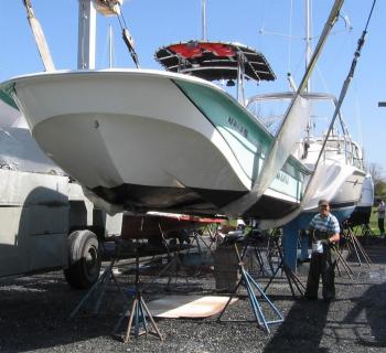 Boat at a marina Photo