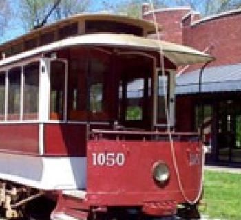 Old red streetcar Photo