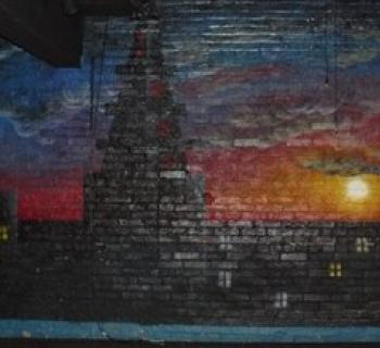 Stage at Cafe 611's spacious restaurant & banquet hall. Photo