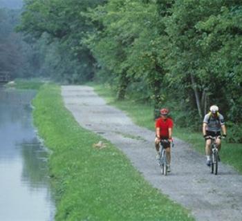 Biking along C&O Canal Photo