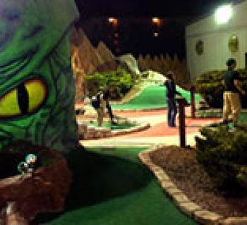 Miniature Golf at Night Photo