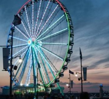 Capital Wheel at National Harbor at dusk Photo