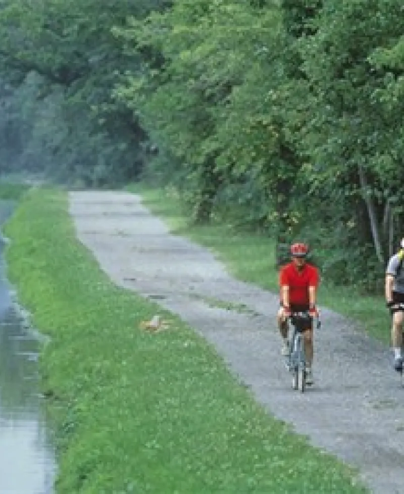 Biking along C&amp;O Canal Photo