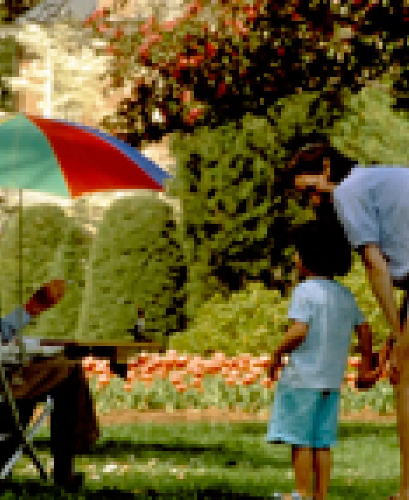 Visitors at garden photo Photo