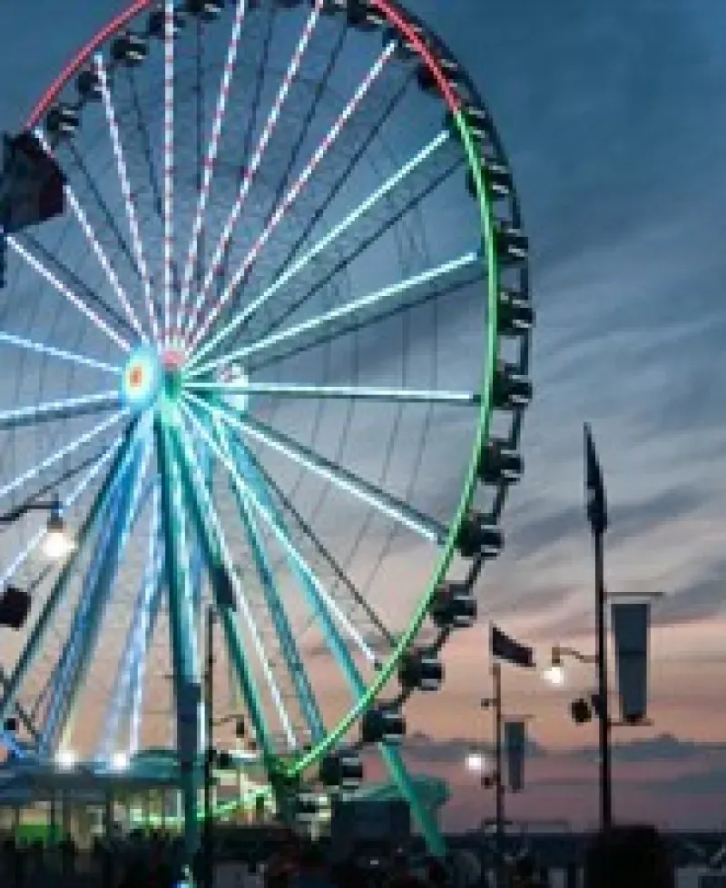 Capital Wheel at National Harbor at dusk Photo