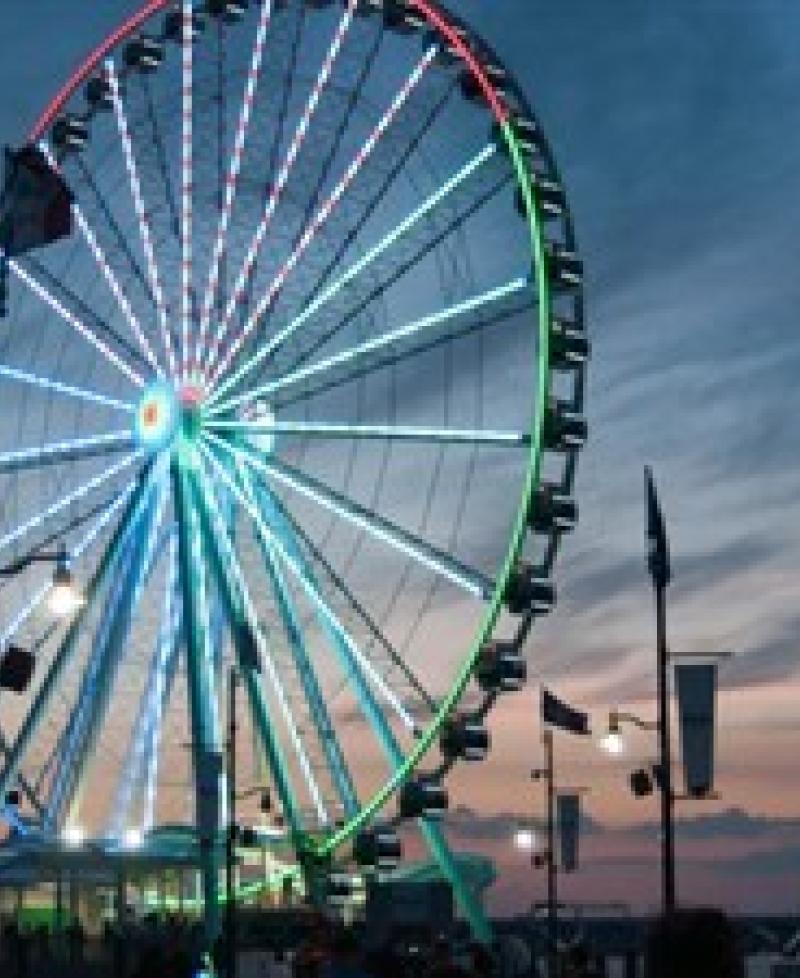 Capital Wheel at National Harbor at dusk Photo