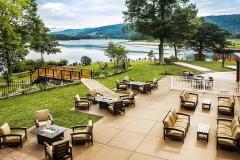 patio overlooking lake