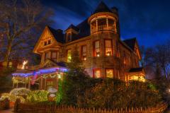 Spencer Silver Mansion Photo of Mansion decorated for the holidays