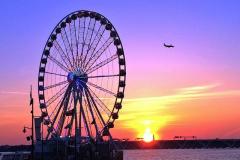 Capital Wheel at sunset National Harbor's Capital Wheel at sunset