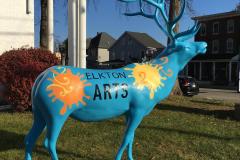 painted statue of an elk