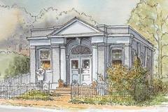 drawing by R.Manning of a bookstore n