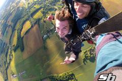 Tandem skydiving over Baltimore