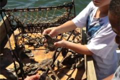 children on boat