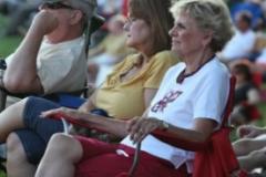 People listening to concert outside