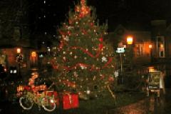 Town of Berlin Christmas tree and bike during Victorian Christmas Town of Berlin Christmas tree and bike during Victorian Christmas