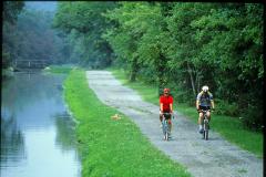 C&O Towpath Trail Bike the long stretches of trail along the C&O Towpath Trail, part of the Maryland Scenic Byways.