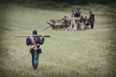 Civil War Union Soldier at a Reenactment Civil War Union Soldier at a Reenactment