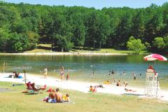 The Beach at Cunningham Lake People relax at the Cunningham Lake