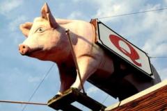 Sign with pig and "Q"