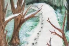 drawing of winter landscape