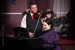 man and woman singing