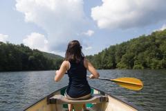 woman in canoe