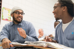 Students discussing a topic