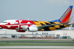 Southwest plane with MD flag
