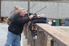 People trap shooting