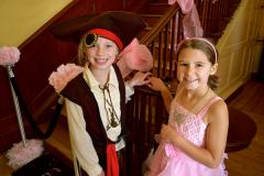 Children dressed as a pirate and princess