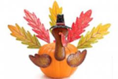Turkey decoration made from a pumpkin Turkey decoration made from a pumpkin