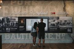 Sagamore Spirit exhibits A couple viewing exhibits at the distillery