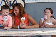 Family enjoying ice cream at the Scottish Highland Creamery, Talbot County Family enjoying ice cream at the Scottish Highland Creamery, Talbot County