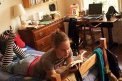 Student studying in room
