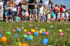 Children looking for Easter Eggs at the Westminster Easter Egg Hunt