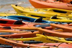 colorful kayaks