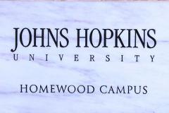 Johns Hopkins University Homewood Campus Sign Johns Hopkins University Homewood Campus carved in marble sign
