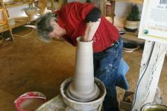 Man making pottery
