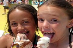 Two girls enjoying ice cream Two girls enjoying ice cream