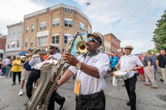 man playing saxophone